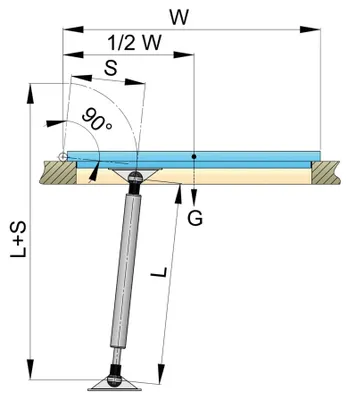 Immagine prodotto di Molla a gas in acciaio inossidabile, 135 N, 240-380 mm – Vetus GASSP38