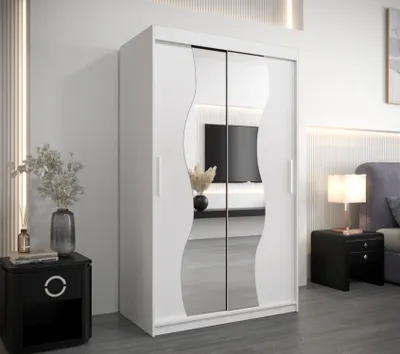 Produktbild von Kleiderschrank mit Spiegeln JUDITA – Breite 120 cm, weiß