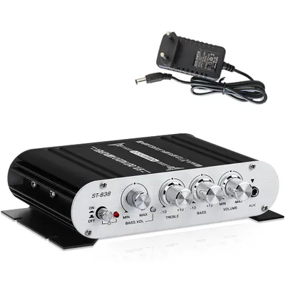 Produktbild von HiFi Audio Verstärker,2.1CH Stereo Verstärker,RMS 20Wx2+40W ST-838 mit Subwoofer Ausgang KlasseD Mini Digital Endstufe Empfänger mit AUX Zuhause Auto