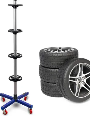 Produktbild von Bituxx Felgenbaum mit Rollen bis 225mm 80kg Blau MS-17415