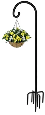 Obrázok produktu pre Kovový závesný hák, 274 cm, nastaviteľný, s 7-zubou základňou, vhodný na krmítka pre vtáky, záhradné osvetlenie, svadobnú výzdobu