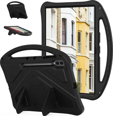 Produktbild von Kinder Hülle für Samsung Galaxy Tab S10 FE+ 13.1" 2025 X620, Eva Leichte Stoßfeste Ständer, Kids Griff Schutzhülle Schwarz