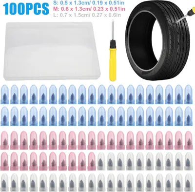 Produktbild von INF 100 Stück Reifenreparaturset Kohlenstoffstahl Gummi 14.7cm für Motorrad