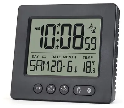 Produktbild von Wecker, Digitaler Funkwecker mit 2 Weckzeiten, Funkuhr mit Temperaturanzeige, 5-Minuten-Snooze & automatischer Zeiteinstellung, Batteriebetrieben (2x AAA, nicht enthalten)