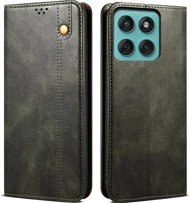 Immagine prodotto di Custodia per Motorola Edge 60 in pelle flip case portafoglio con funzione stand verde