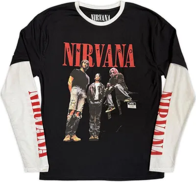 Produktbild von Nirvana - "In Utero" T-Shirt für Herren/Damen Uni, Geschichtet, Langärmlig RO14778 (XL) (Schwarz/Weiß)