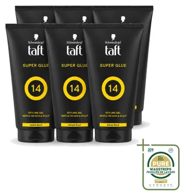 Produktbild von 6 x Taft Men Power Gel Super Glue 14 - Ultieme Stevigheid - 150 ml - Vorratspackung - 6 Stücke