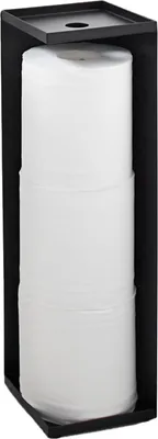 Produktbild von Famanu Toilettenpapierhalter Tower schwarz - geschlossenes Design