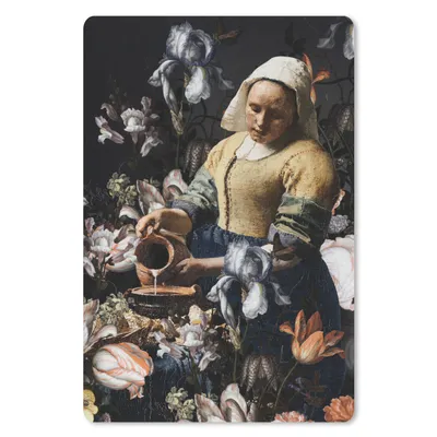Produktbild von MuchoWow® Mauspad Mousepad Milchmädchen - Johannes Vermeer - Blumen - Blau 18x27 cm - Mousepads - Maus Mat - Pad - Mausunterlage