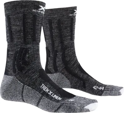 Produktbild von X-Bionic 4.0 TREK X LINEN Trekkingsocken für Männer und Frauen - Verbesserte Kühlung und Schutz bei anspruchsvollen Wanderungen, Leinenmischung für natürliche Belüftung - Grau/Schwarz, 45-47