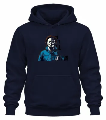 Immagine prodotto di Boogeyman Halloween Slogan Killer Horror Slasher Mask Retro Unisex Hoodie Felpa con cappuccio, Navy, M