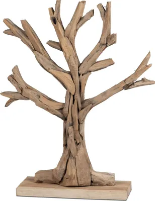 Produktbild von formano Teakholz Deko Objekt Baum Design Skulptur aus massivem Teak Holz 40 cm