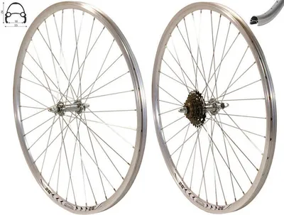 Produktbild von REDONDO 28 Zoll Laufrad Set Hinterrad Vorderrad 28" Felge Silber + 6-fach Kranz