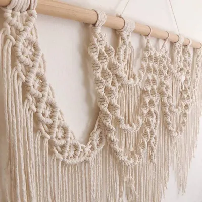 Produktbild von Famanu Makramee Wandteppich Boho-Design - 97 cm x 73 cm