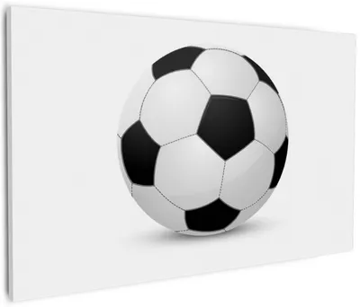 Produktbild von Wallario Premium Leinwandbild Fußball klassisch vor weißem Hintergrund in Größe 60 x 90 cm
