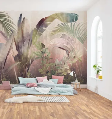 Zdjęcie produktu dla Tapeta flizelinowa Komar - Rainforest Mist - rozmiar: 350 x 250 cm (szerokość x wysokość) - 7 paneli, salon, sypialnia, tapeta