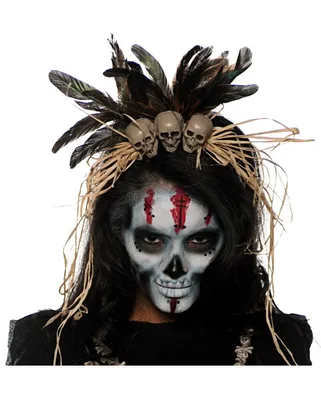 Produktbild von Totenschädel Kopfschmuck als Voodoo Kostümzubehör