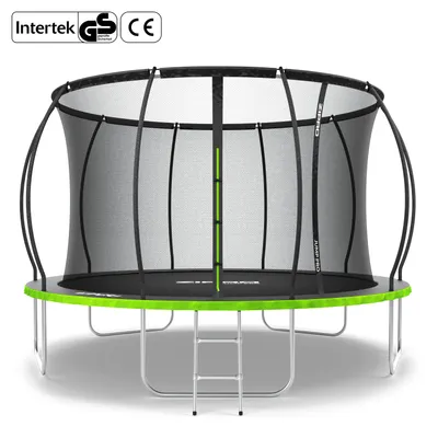 Produktbild von ZIPRO Trampolin Jump Pro Premium | 12FT Ø 374 cm | Gartentrampolin Kindertrampolin Komplett-Set inkl. Netz, Leiter & Randabdeckung, Outdoor, Grün
