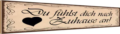 Produktbild von vianmo Holzschild 10x46 cm Du fühlst dich nach Zuause an