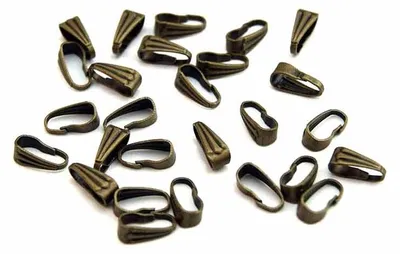 Produktbild von Vintageparts 40 Collierschlaufen, antik bronze, 9 mm