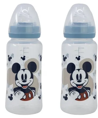 Zdjęcie produktu dla 2er-Set Babyflaschen  DISNEY BABY  MICKEY COLLECTOR  360 ml  Silikonsauger  3 Durchflussstufen