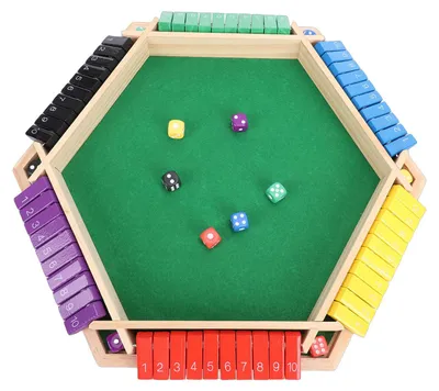 Produktbild von Close The Box Würfelspiel für 2–6 Spieler, 6-seitig, 10 Zahlen, Holzbrett, Tisch, Mathematik für Zuhause, Party, Kneipe