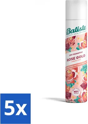 Productafbeelding van Batiste – Rose Gold – Droogshampoo – Zachte rozengeur – Verfrist en geeft volume – 200 ml - Voordeelverpakking - 5 stuks