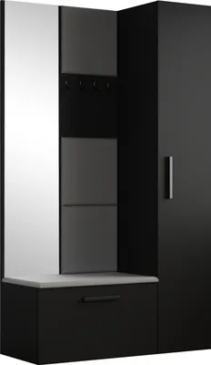 Produktbild von Masseno Garderobe-Set MODULO 120,6/204/40 cm Modern Garderobenschrank Schwarz