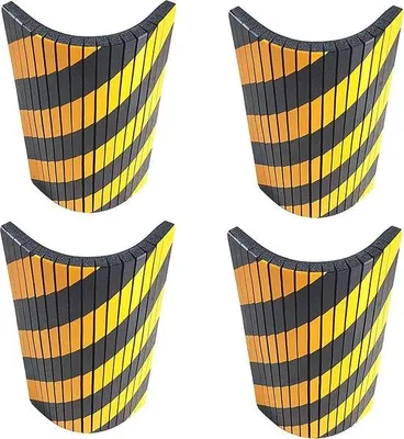 Zdjęcie produktu dla Samoprzylepne płyty Famanu, amortyzujące wstrząsy - 44 x 25 x 2 cm, czarno-żółte (4 sztuki)