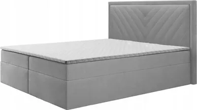 Produktbild von Boxspringbett POLI , Topper Federkern , 160 x 200 cm , ( Grau - Manila 15 )
