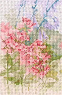 Productafbeelding van RTO Kreuzstich borduurpakket "Lente bloemen", telpatroon, Aida 14, 14,5 x 22 cm