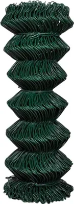A roll of green chain-link fence wire.