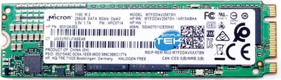 Immagine prodotto di Micron 1100 Ssd 256gb M.2 Sata Ngff 2280 Disco Stato Solido Notebook Pc
