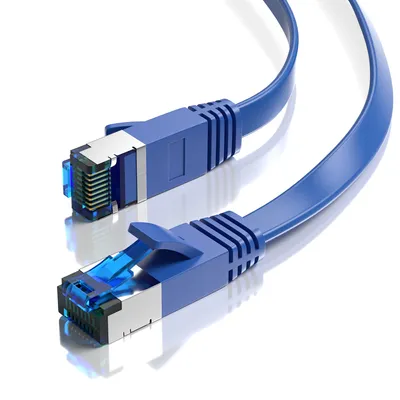 Zdjęcie produktu dla Kabel LAN RJ45, płaski, 15 metrów, niebieski, kabel sieciowy