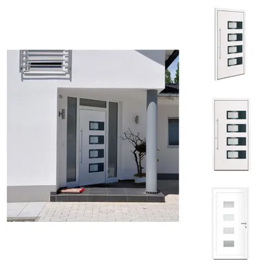 Immagine prodotto di vidaXL Porta d'ingresso bianca 100x200 cm Alluminio e PVC - Porte d'ingresso