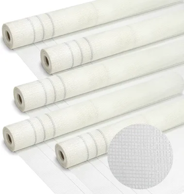 Immagine prodotto di Bettizia 5 rotoli di tessuto di armatura 160g/m² 4x4mm tessuto per intonaco in fibra di vetro bianco 250m²