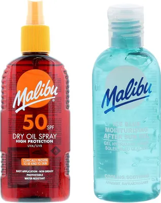 Image de Malibu SPF50 Huile Bronzante 200ml + Gel Après Soleil 100ml