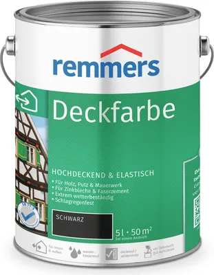 Produktbild von Remmers Deckfarbe schwarz 5 l, Holzlack