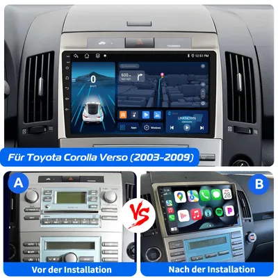 Immagine prodotto di Autoradio con schermo touchscreen da 9 pollici - 6 GB di RAM, 128 GB di memoria - Android 14 - Navigazione GPS