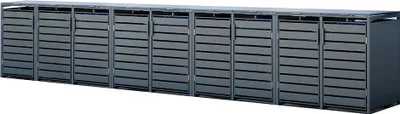 Produktbild von Westmann Metall Mülltonnenbox Kubus 9er 9x240 L Anthrazit 596x80x116 cm