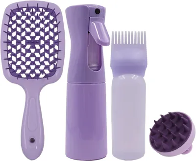 Produktbild von Haarpflegeset 4-teilig, Haarsprayflasche, Massagebürste, Kamm, 180 ml, für die Kopfhautpflege