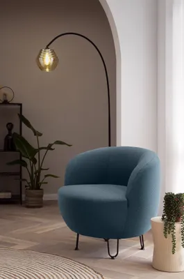 Produktbild von DOMO Collection Sessel 700009, Polstersessel, Einzelsessel, Wohnzimmersessel, Webstoff Feinstruktur dunkel blau, B72 x T76 x H72 cm