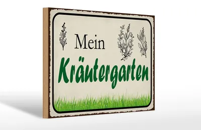 Produktbild von Holzschild Spruch 30x20cm mein Kräutergarten Garten