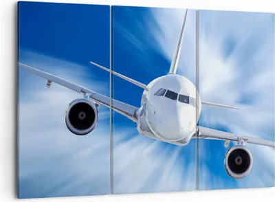 Produktbild von Bild auf Leinwand - Leinwandbild - Luftfahrt Flugzeug Flug - 105x70cm - Wand Bild - Wanddeko - Leinwanddruck - Bilder - Kunstdruck - Wanddekoration - Leinwand bilder - Wandkunst - CE105x70-2537