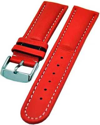 Produktbild von Uhrenarmband Armband ROT gepolstert 18mm Kalbleder NEU