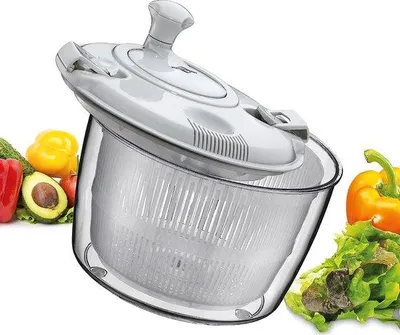 Immagine prodotto di Famanu, centrifuga per insalata GRANDE - 6 litri, diametro 25 cm, in plastica