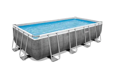 Obrázek produktu pro Kompletní sada bazénu Power Steel™ Frame, čtvercový, s filtračním čerpadlem, bezpečnostním žebříkem a krytem 488 x 244 x 122 cm, Bazény, Plavání, Bazény