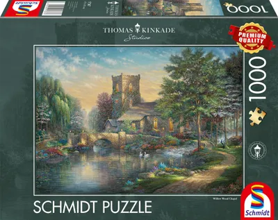 Produktbild von Puzzle 1000T Kinkade Willow Wood Chapel