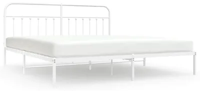 Obrázek produktu pro vidaXL Postel s čelem kovová bílá 193x203 cm