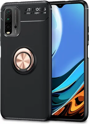 Zdjęcie produktu dla Etui na telefon komórkowy NALIA Ring do Xiaomi Redmi 9T, silikonowe etui ochronne w kolorze różowego złota